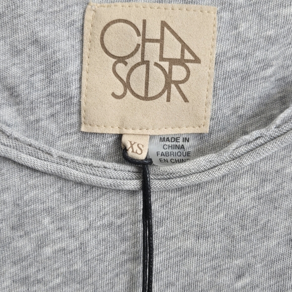NWT Chaser Heather Gray Long Sleeve with Lattice Open Back Tee, XSMALL - Picture 5 of 5